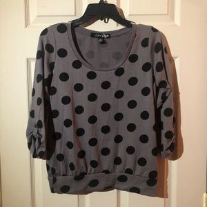 Grey and Black Polka Dot Sweater